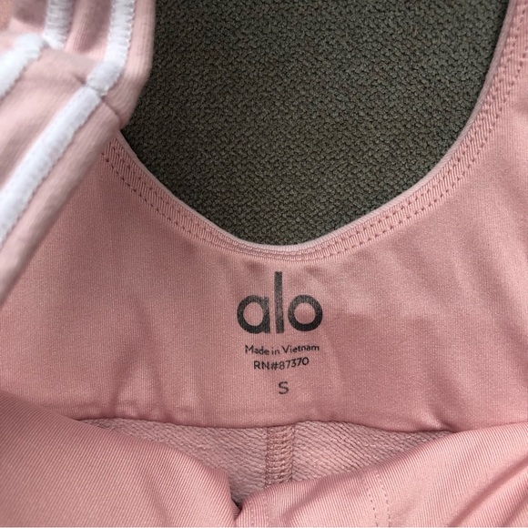 Alo Yoga Airbrush Heart Throb Bra Ballet Pink S - Picture 8 of 11